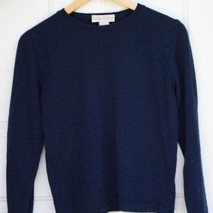 Casual Corner Navy Extra Fine Merino Wool Sweater